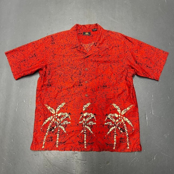 Route 66 Other - Vintage Y2K red/burnt orange skater surf style button up Hawaiian shirt